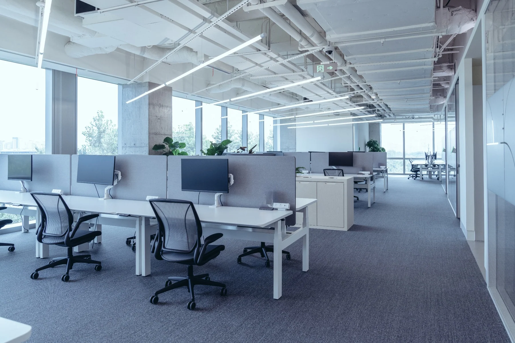 Bright organized professional office workstations